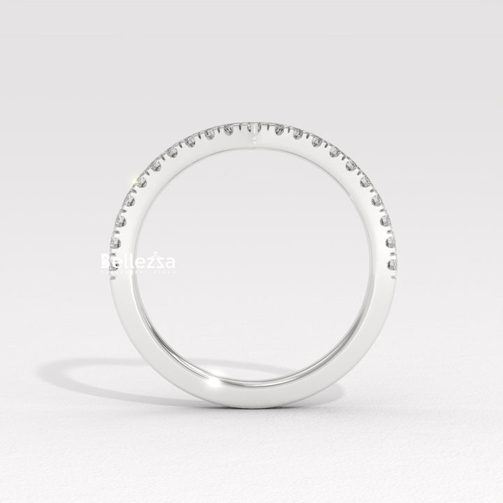 Round Diamond Curved Style Lab Grown Wedding Band