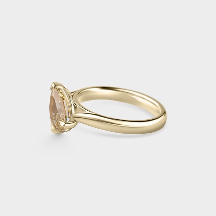 3.0CTW Fancy Yellow Pear Diamond Alternative Toi Et Moi Lab Grown Ring