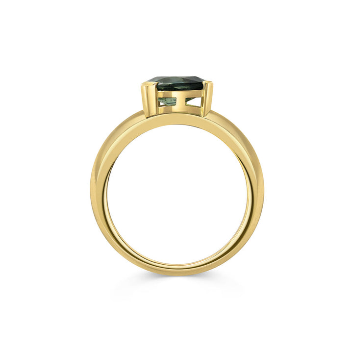 1.50CT Fancy Green East-West Pear Diamond Solitaire Lab Grown Engagement Ring