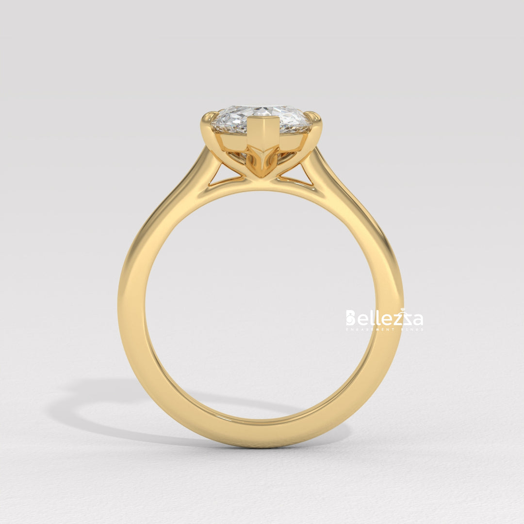 1.50-2.50CT Pear Diamond Solitaire Lab Grown Engagement Ring