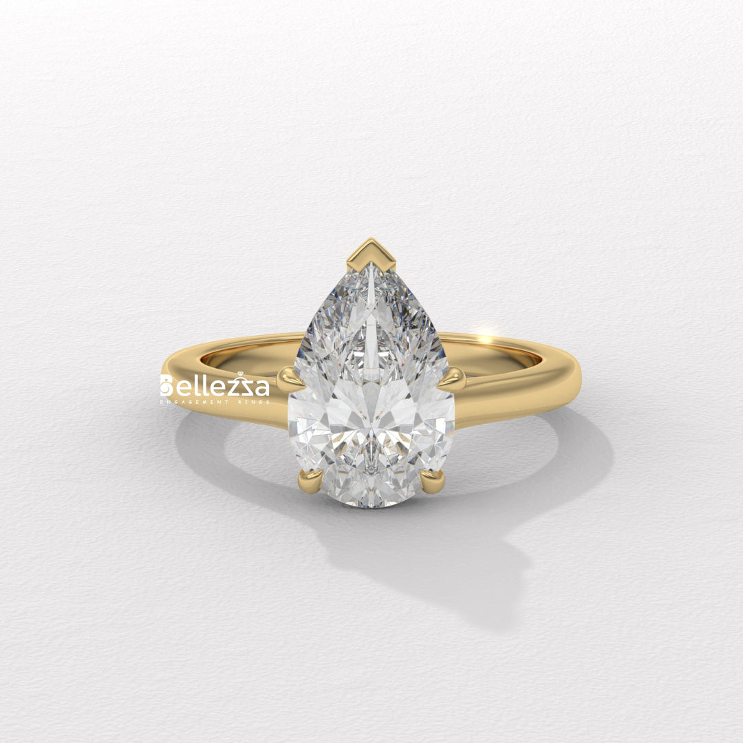 1.50-2.50CT Pear Diamond Solitaire Lab Grown Engagement Ring