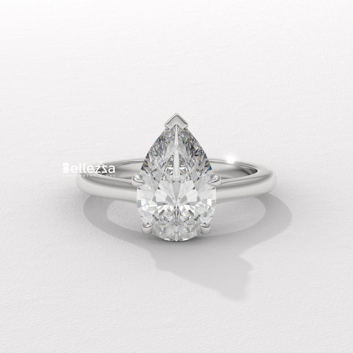 1.50-2.50CT Pear Diamond Solitaire Lab Grown Engagement Ring