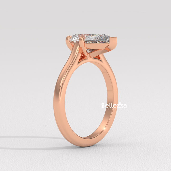 1.50-2.50CT Pear Diamond Solitaire Lab Grown Engagement Ring