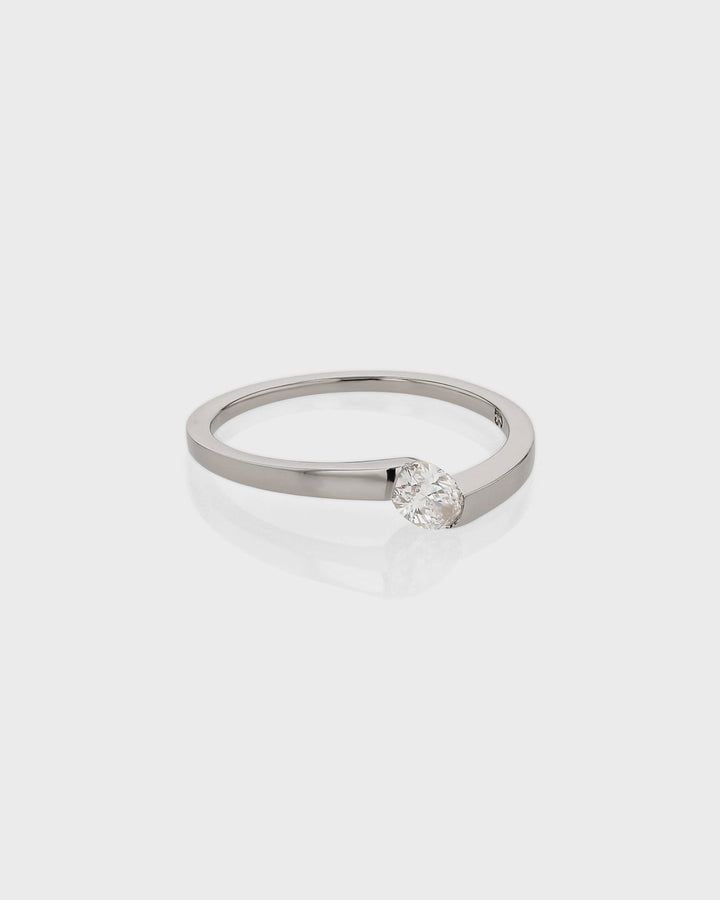 0.30 TCW Oval  Lab Grown Diamond Minimalist Ring