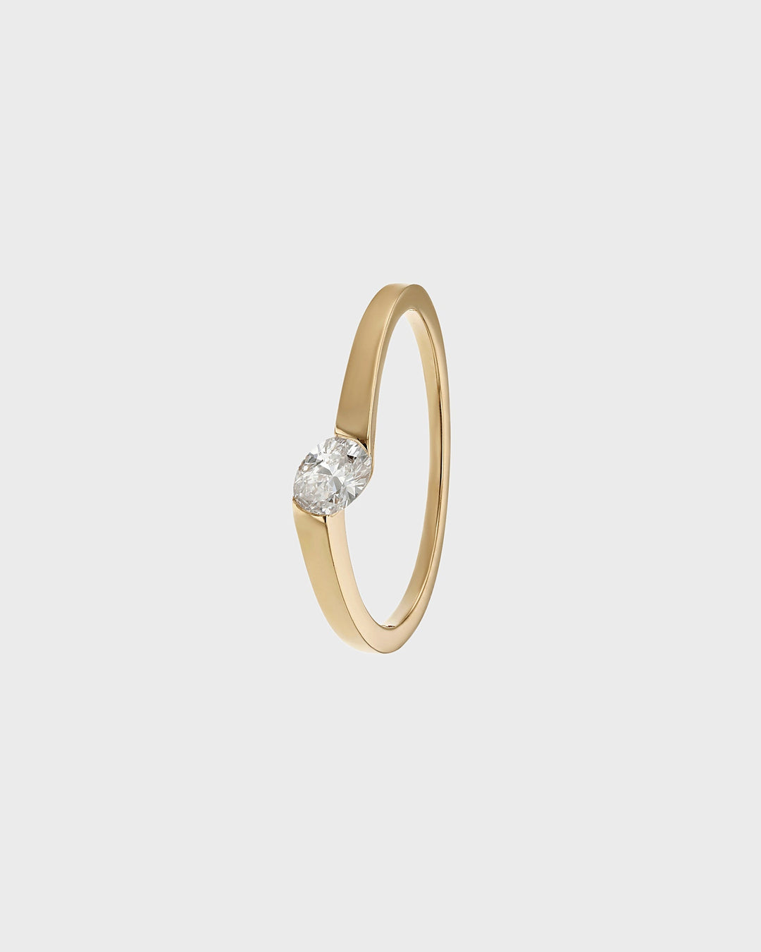 0.30 TCW Oval  Lab Grown Diamond Minimalist Ring