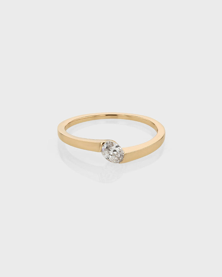 0.30 TCW Oval  Lab Grown Diamond Minimalist Ring