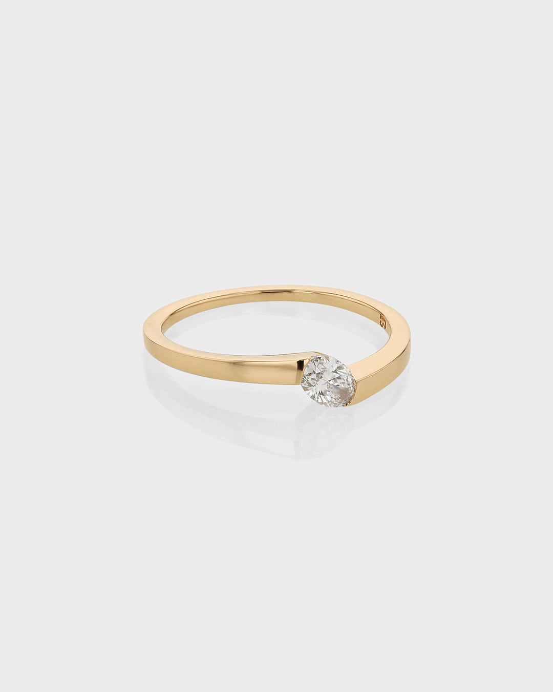 0.30 TCW Oval  Lab Grown Diamond Minimalist Ring