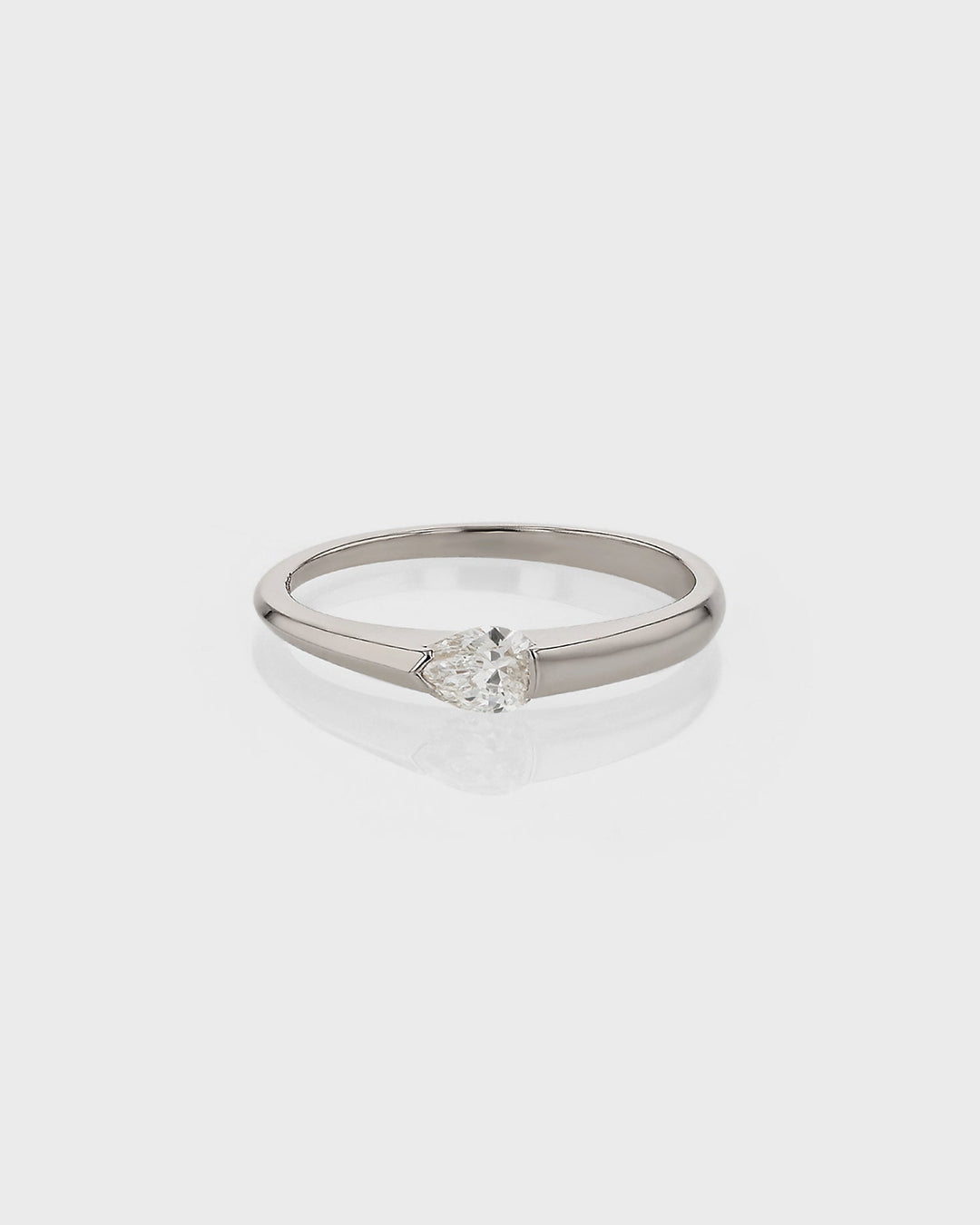 0.30 TCW Pear  Lab Grown Diamond Minimalist Ring