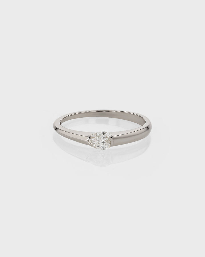 0.30 TCW Pear  Lab Grown Diamond Minimalist Ring