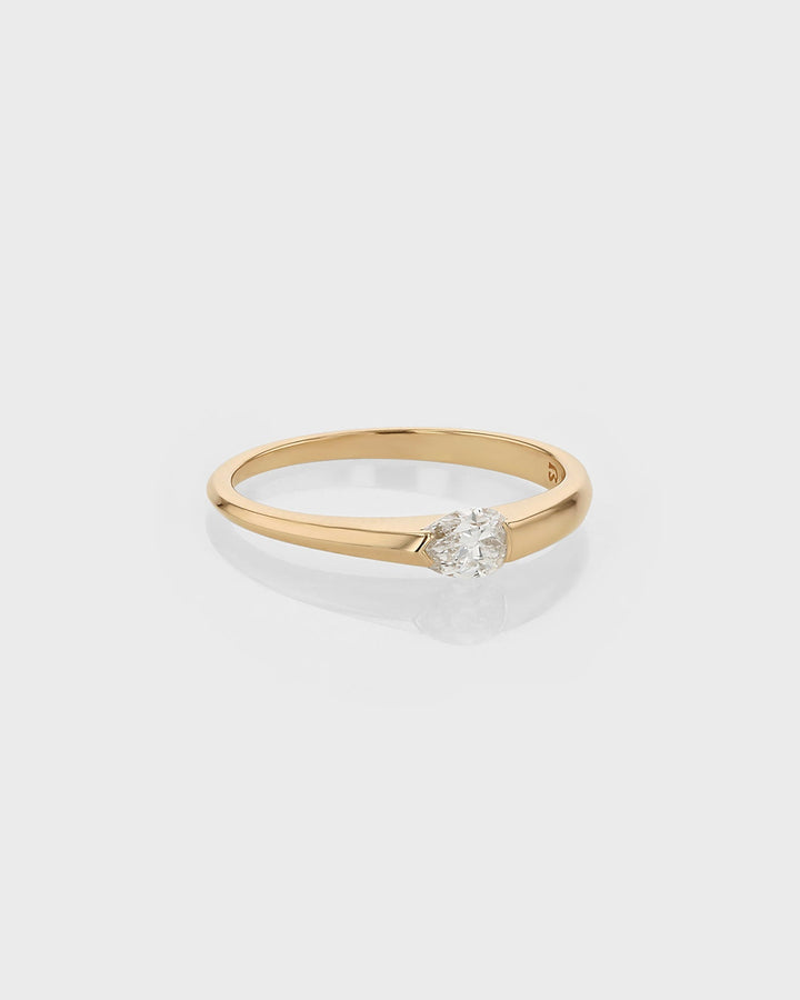 0.30 TCW Pear  Lab Grown Diamond Minimalist Ring