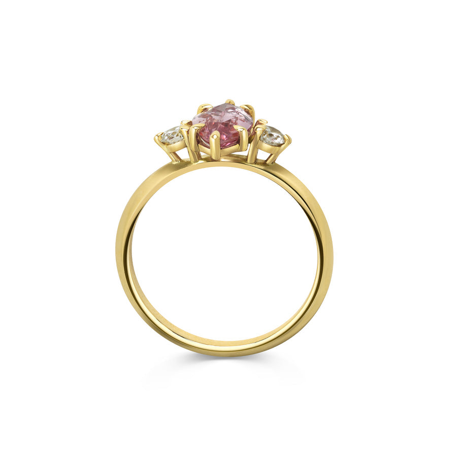 1.50CT Fancy Pink Marquise Diamond Three Stone Lab Grown Engagement Ring