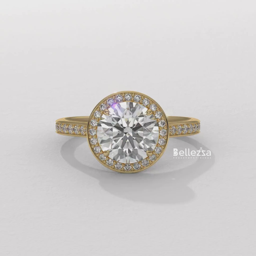 handcrafted round diamond ring