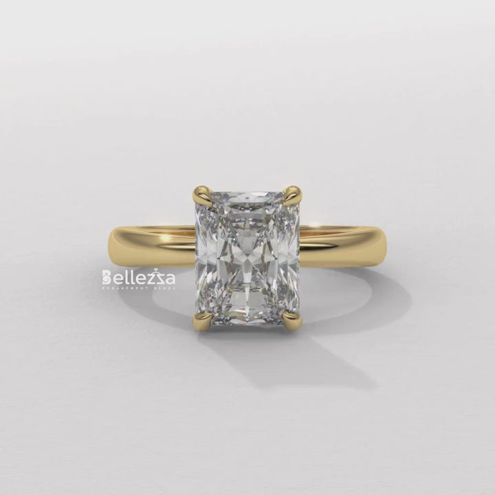2.0-2.50CT Radiant Cut Hidden Halo Lab Grown Engagement Ring