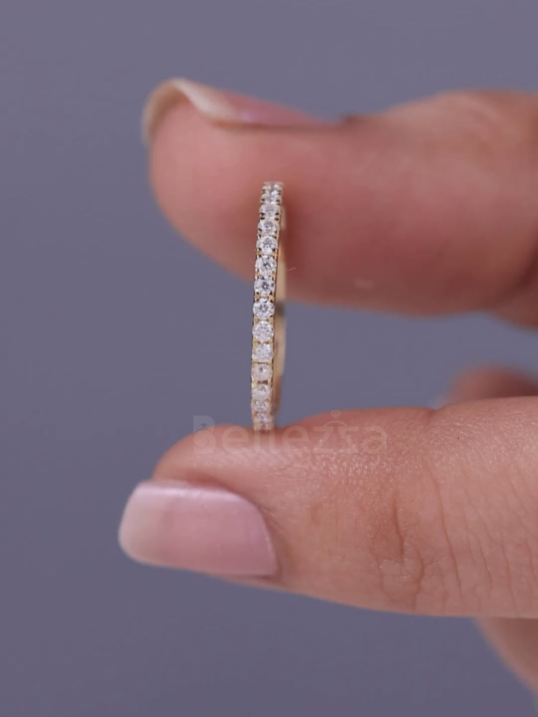 0.90TCW Round Cut Full Eternity Wedding Band For Her