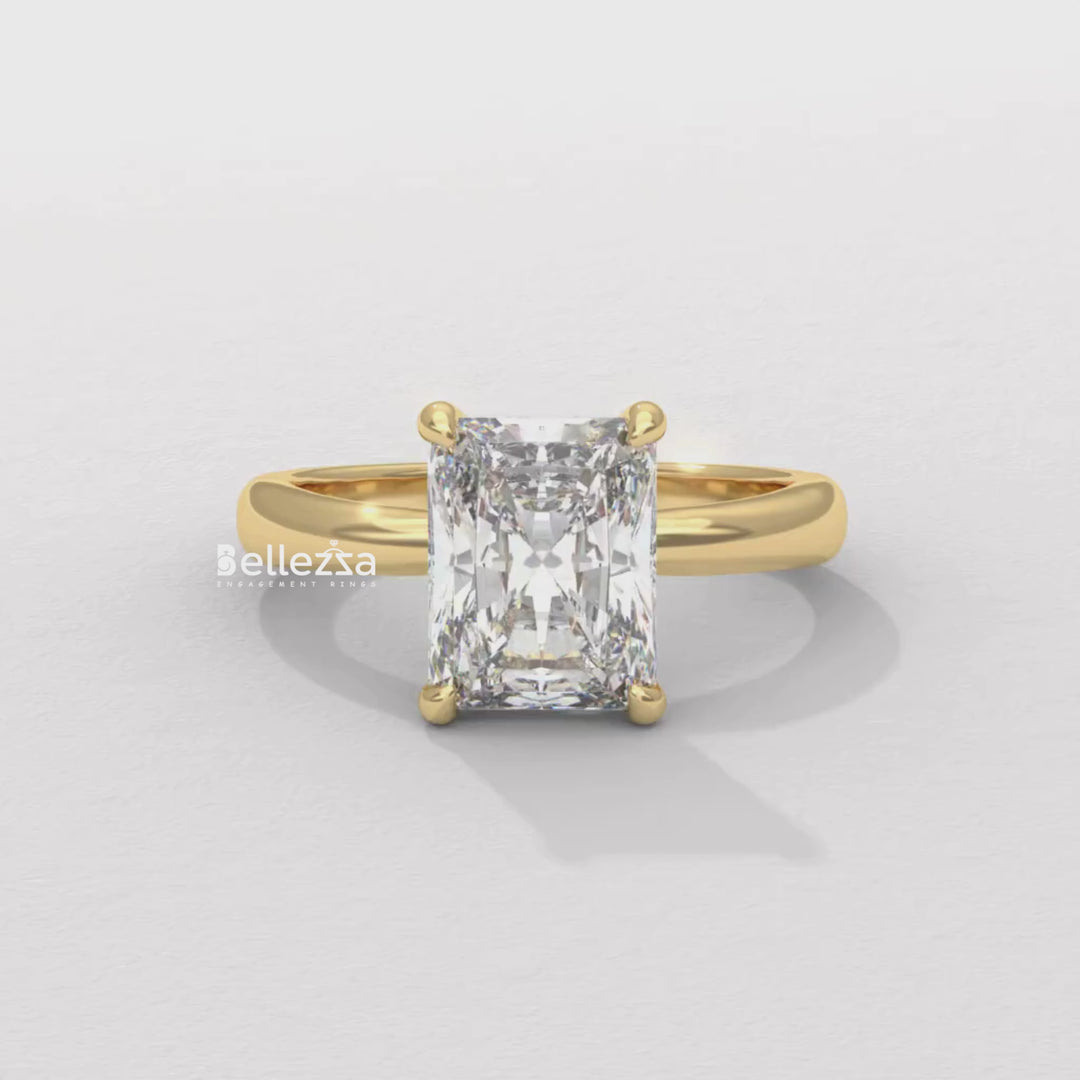 2.0-2.50CT Radiant Cut Hidden Halo Lab Grown Engagement Ring