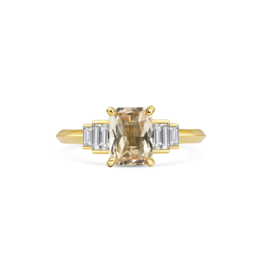 1.0CT Peach Radiant Cut Five Stone Lab Grown Engagement Ring