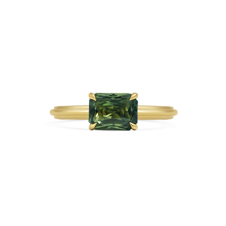 1.50CT Green Teal East-West Radiant Diamond Solitaire Lab Grown Ring