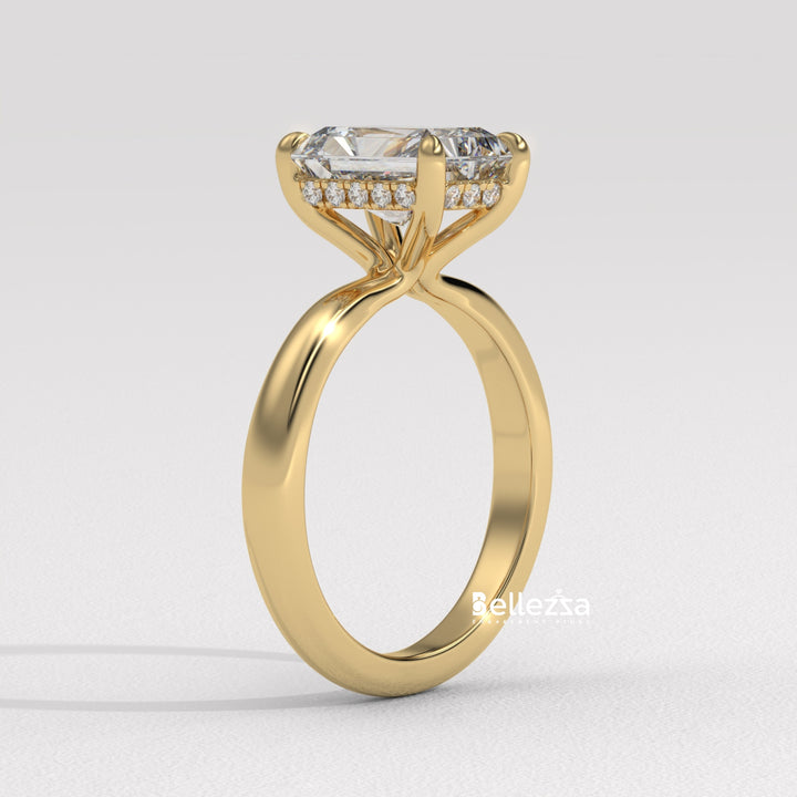 2.0-2.50CT Radiant Cut Hidden Halo Lab Grown Engagement Ring