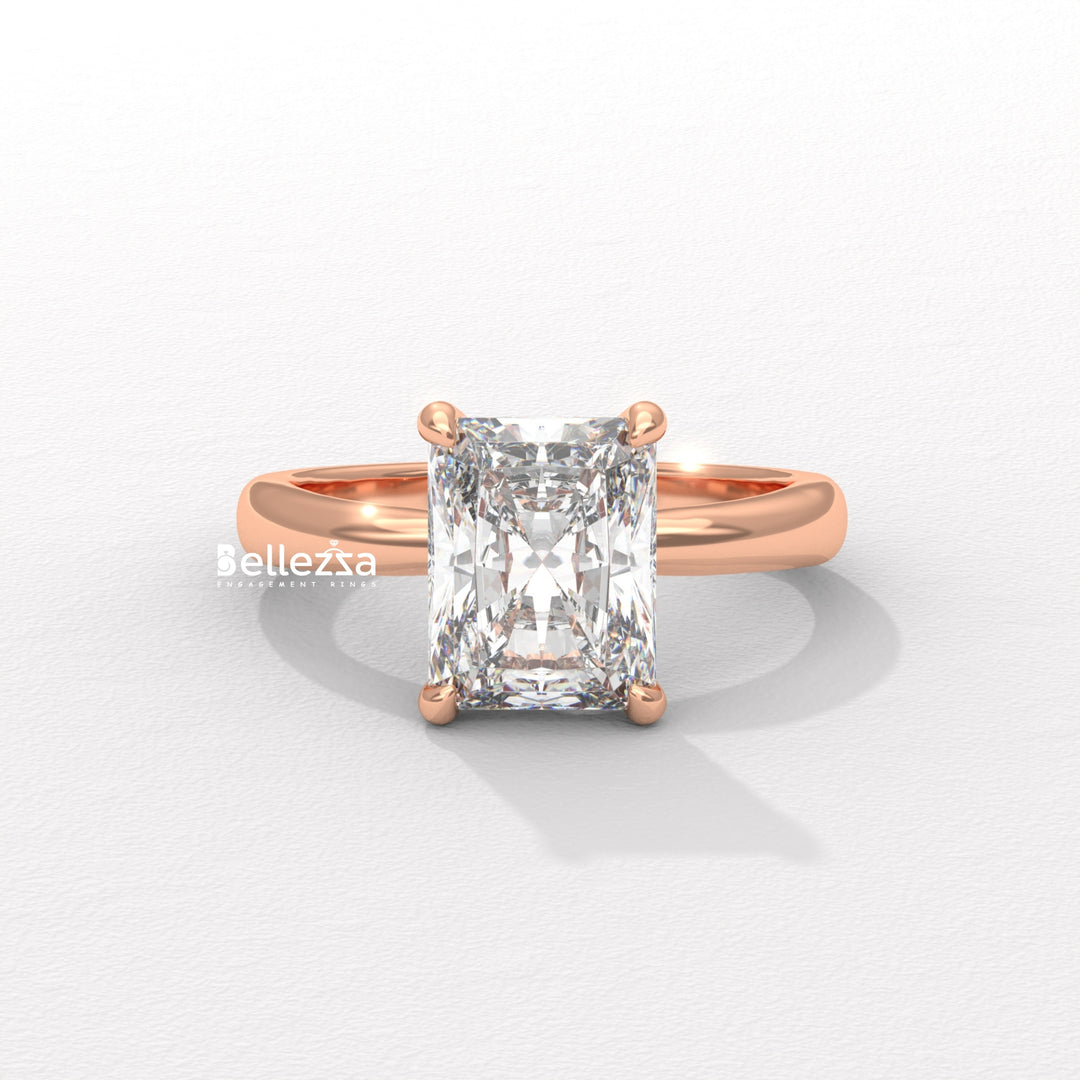 1.50-2.50CT Radiant  Cut Hidden Halo Lab Grown Engagement Ring