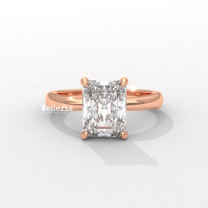 1.50-2.50CT Radiant  Cut Hidden Halo Lab Grown Engagement Ring