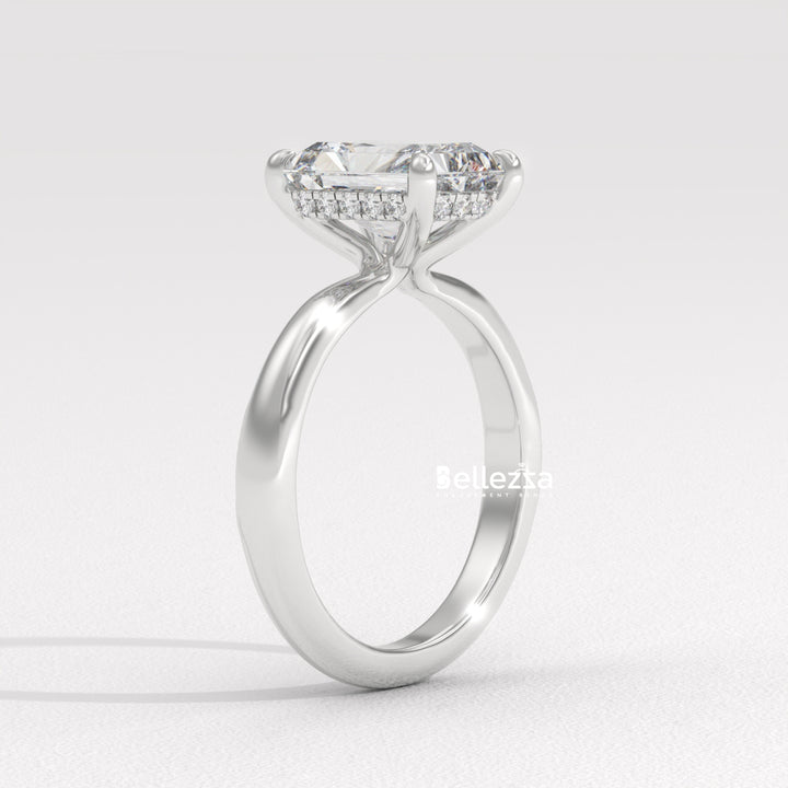 2.0-2.50CT Radiant Cut Hidden Halo Lab Grown Engagement Ring