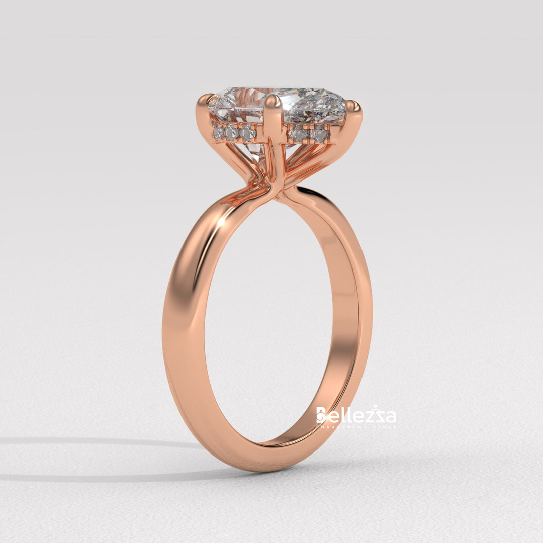 1.50-2.50CT Pear Cut Hidden Halo Lab Grown Engagement Ring