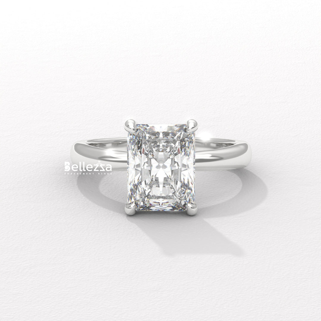 2.0-2.50CT Radiant Cut Hidden Halo Lab Grown Engagement Ring