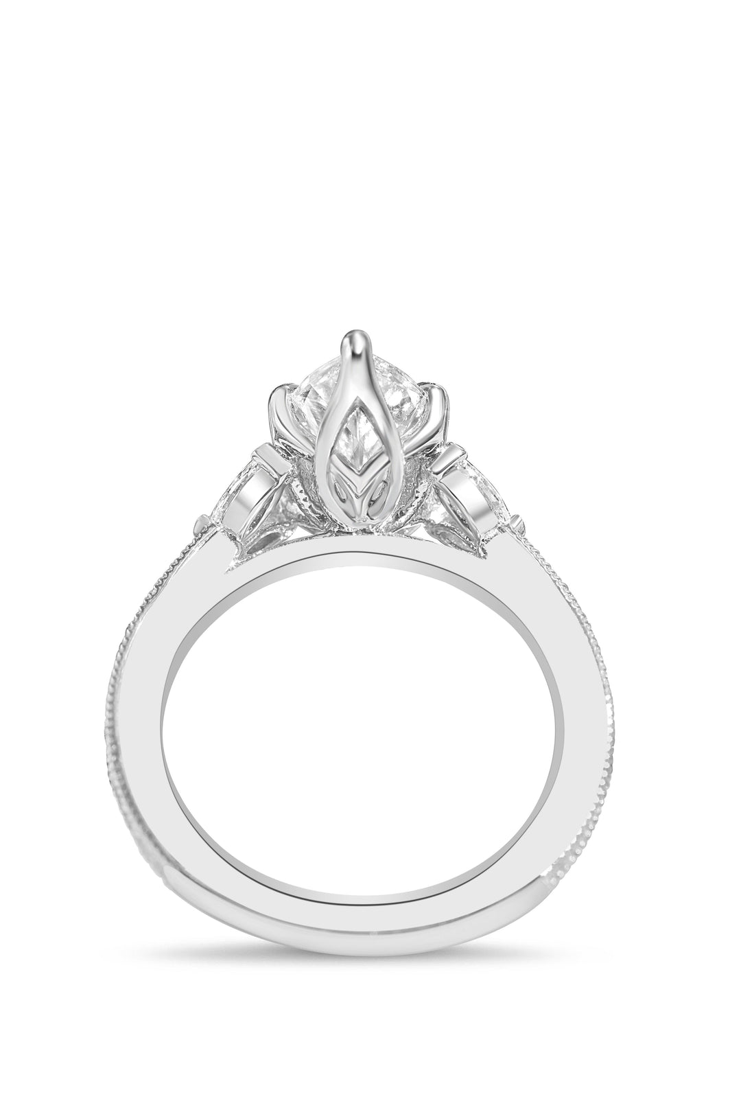 1.5-3.50 CT Marquise Diamond Pave Engagement Ring
