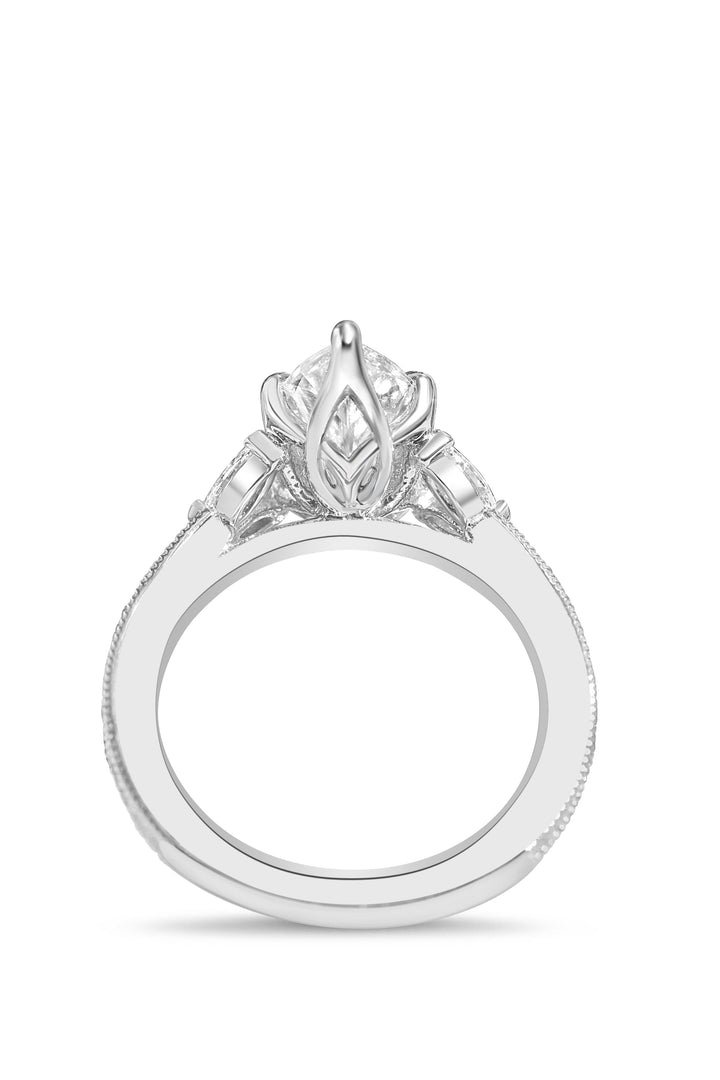 1.5-3.50 CT Marquise Diamond Pave Engagement Ring