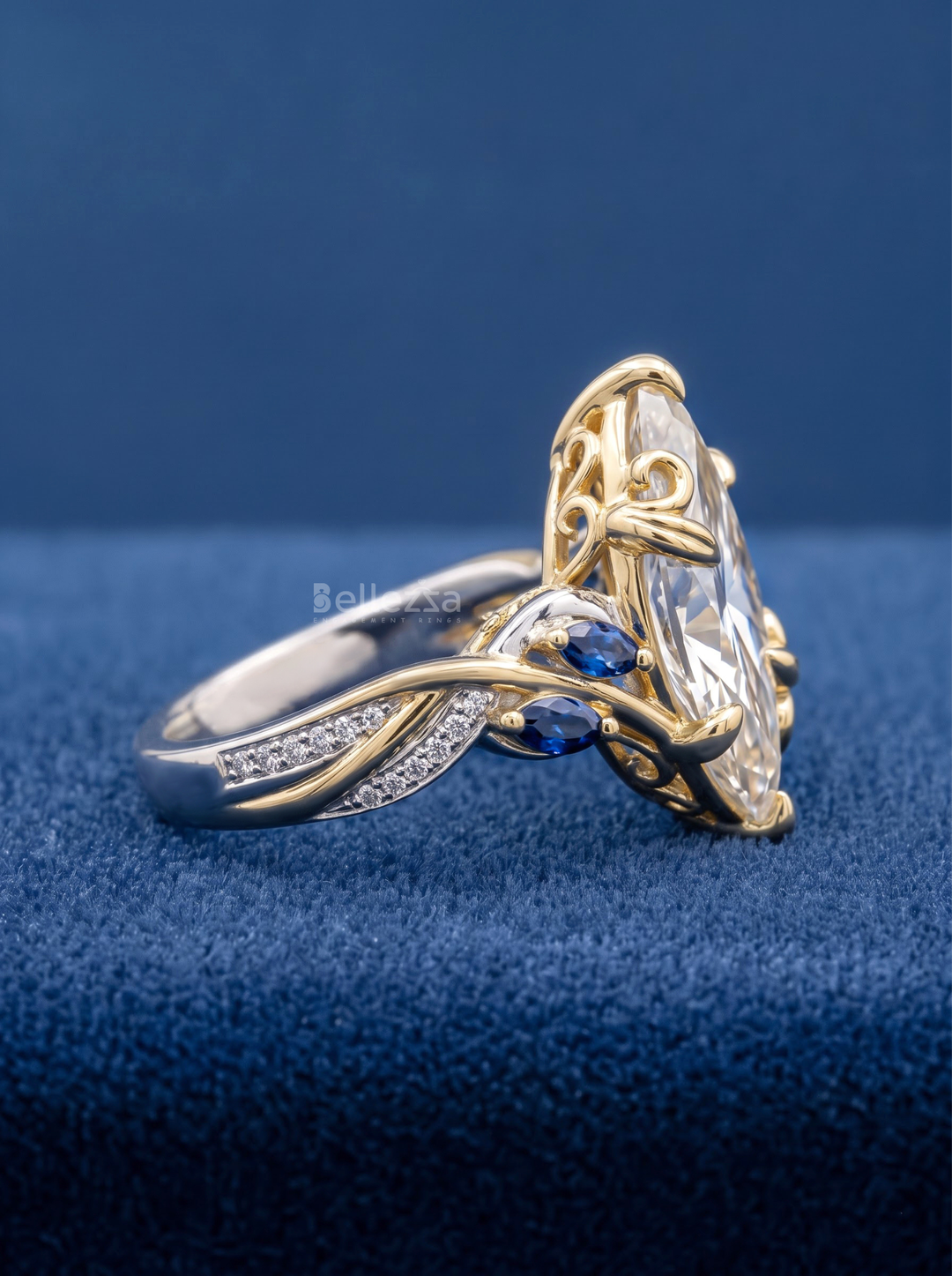 3.0CT Marquise Lab Grown Diamond Vine Band Unique Engagement Ring