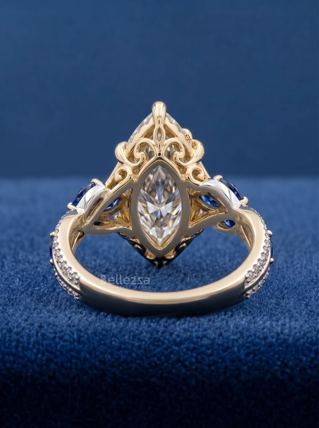 3.0CT Marquise Lab Grown Diamond Vine Band Unique Engagement Ring