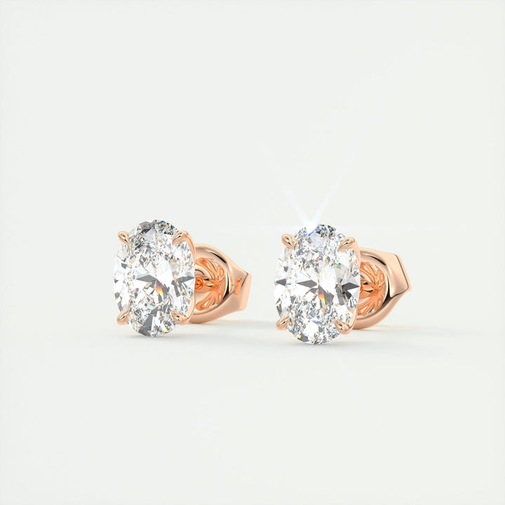 1.0 CT Oval Solitaire G/VS Lab Grown Diamond Earrings