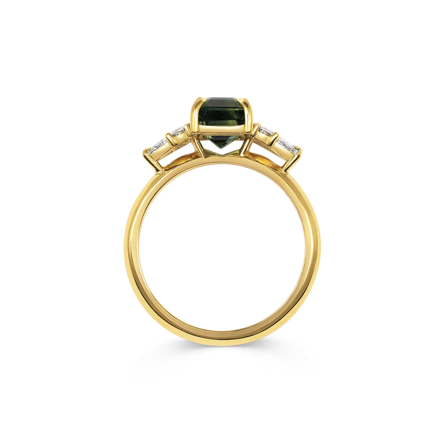 2.0CT Parti Sapphire Emerald Cut Three Stone Lab Grown Engagement Ring