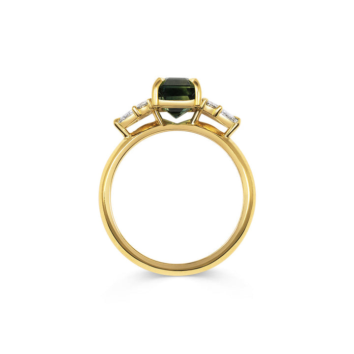 2.0CT Parti Sapphire Emerald Cut Three Stone Lab Grown Engagement Ring