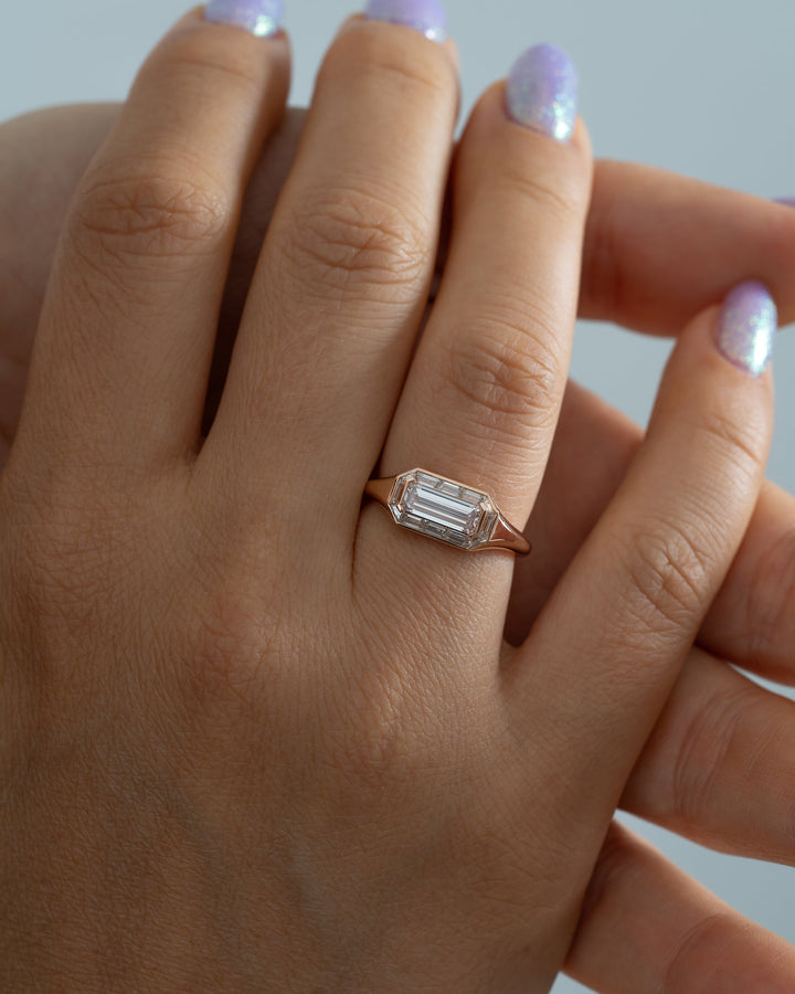 1.0CT Fancy Light Pink Emerald Halo Setting Lab Grown Engagement Ring