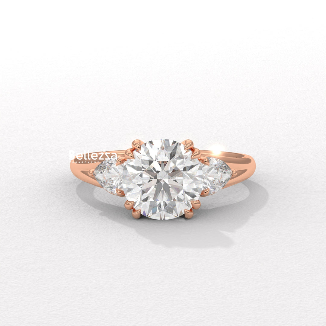 2.0-3.0CT Round Diamond Three Stone Lab Grown Engagement Ring