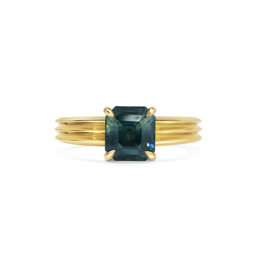 2.0CT c Asscher Cut Unique Wide Band Lab Grown Engagement Ring