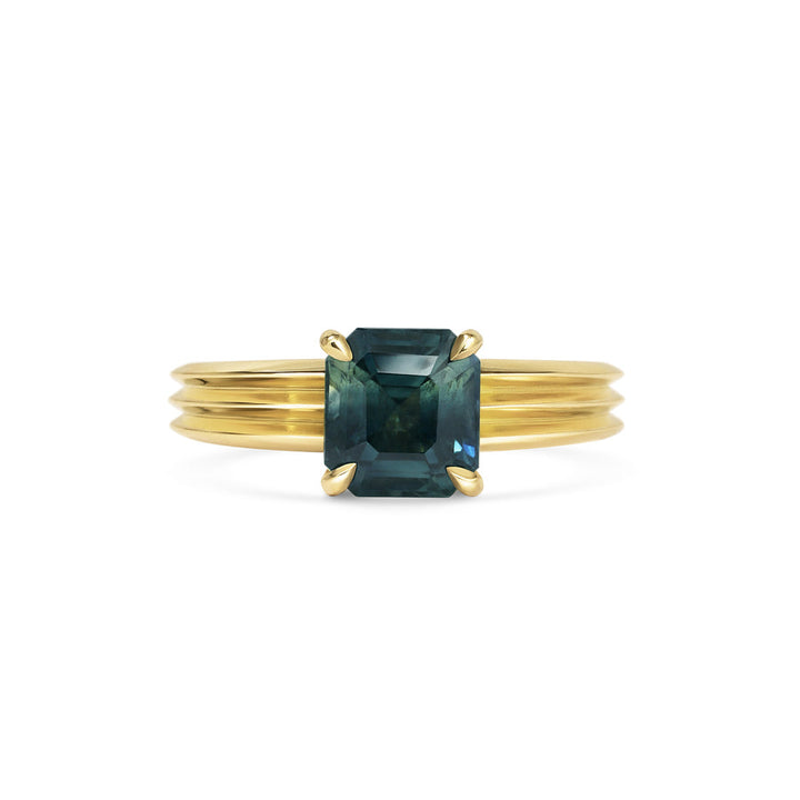 2.0CT c Asscher Cut Unique Wide Band Lab Grown Engagement Ring