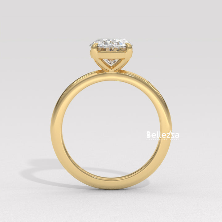 1.50-2.50CT Oval Cut Solitaire Diamond Lab Grown Engagement Ring