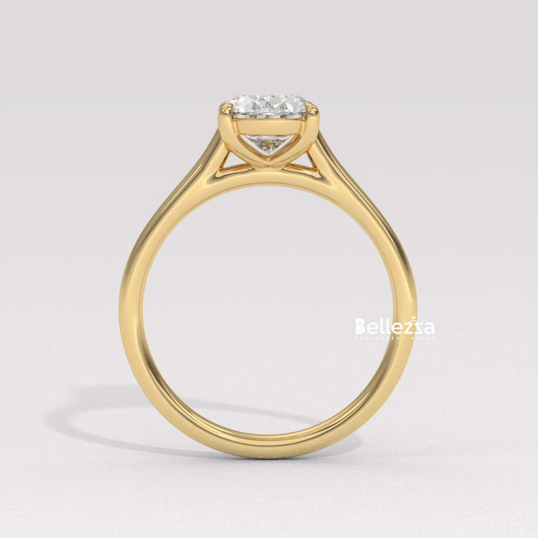 1.0-2.0CT Oval Diamond Solitaire Lab Grown Engagement Ring