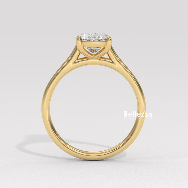 1.0-2.0CT Oval Diamond Solitaire Lab Grown Engagement Ring