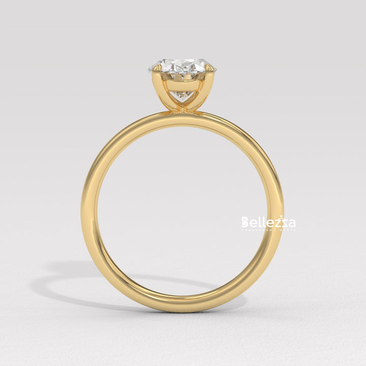1.50-2.50CT Oval Diamond Solitaire Setting Lab Grown Engagement Ring