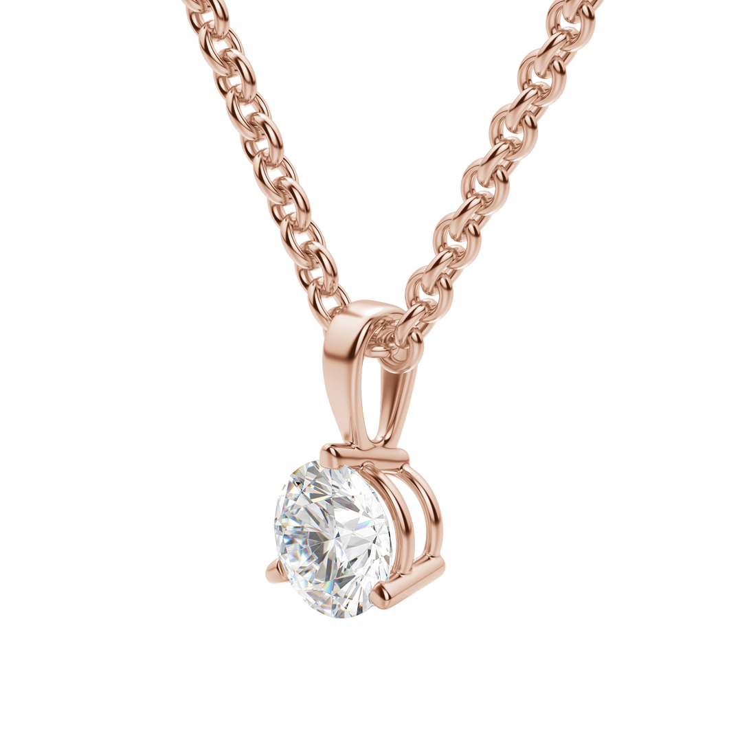 0.25 CT- 1.50 CT Round Solitaire F/VS Lab Grown Diamond Necklace