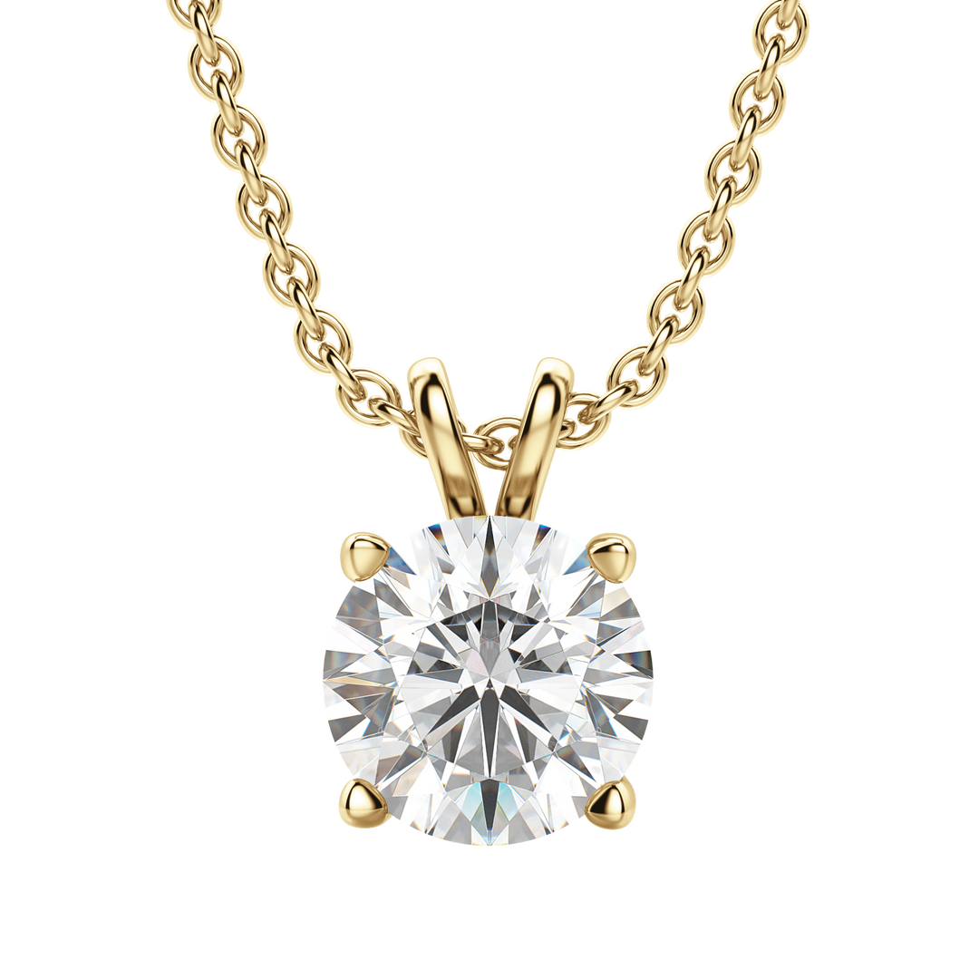 0.25-1.0 CT Round Solitaire F/VS Lab Grown Diamond Necklace
