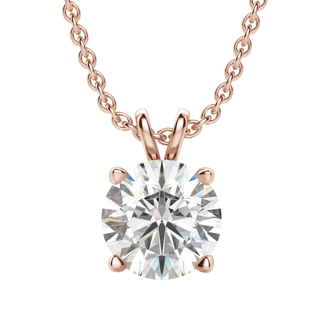 0.25-1.0 CT Round Solitaire F/VS Lab Grown Diamond Necklace