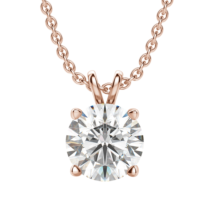 0.25-1.0 CT Round Solitaire F/VS Lab Grown Diamond Necklace