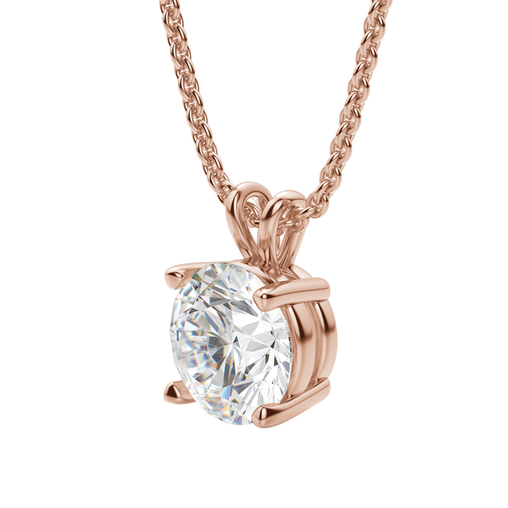 0.25-1.0 CT Round Solitaire F/VS Lab Grown Diamond Necklace