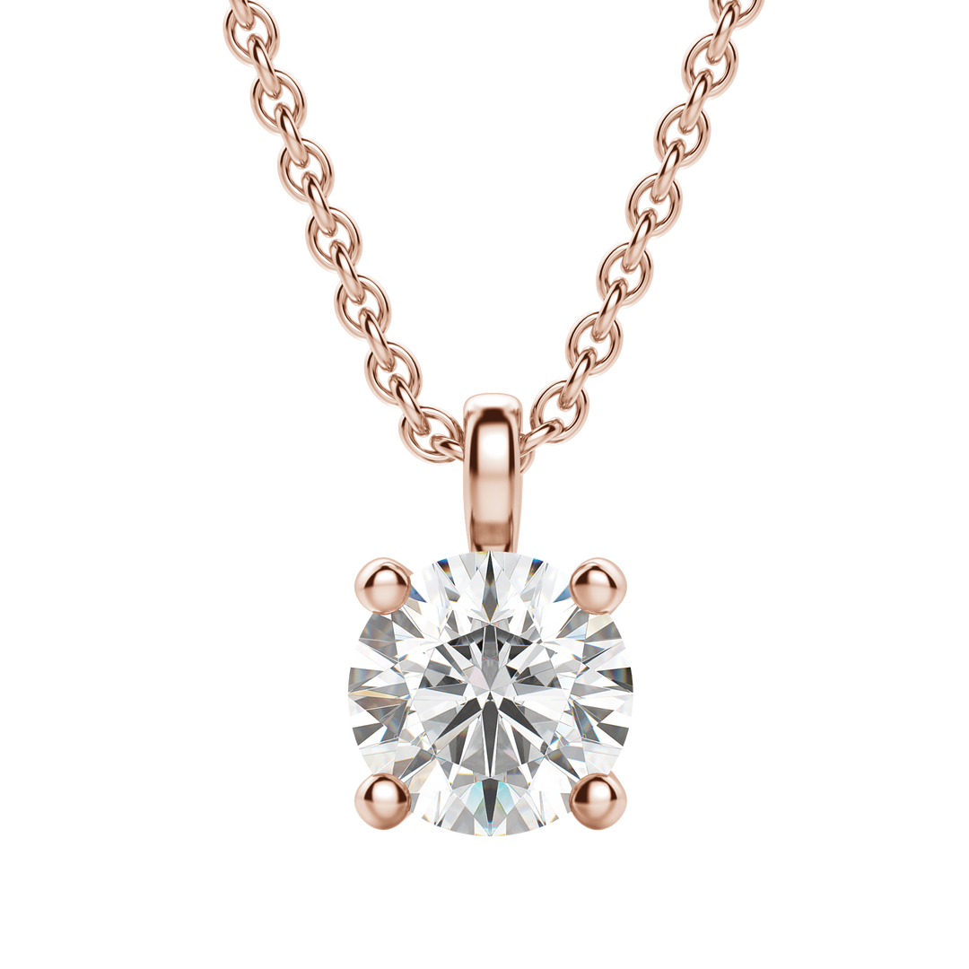 0.25 CT-1.50 CT Round Solitaire F/VS Lab Grown Diamond Necklace