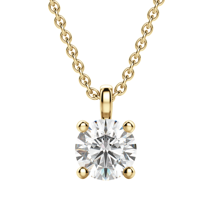 0.25 CT-1.50 CT Round Solitaire F/VS Lab Grown Diamond Necklace