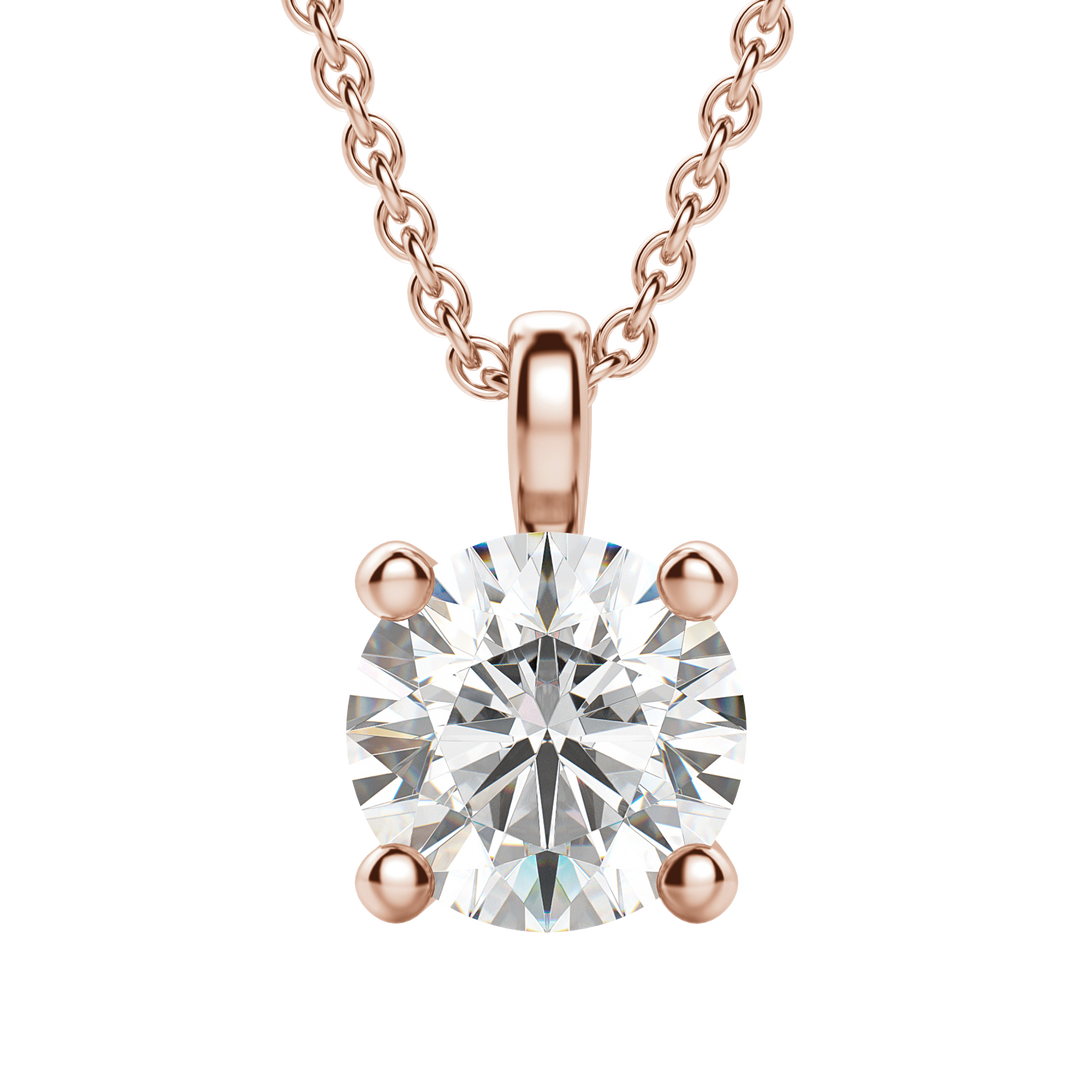 0.25-1.5 CT Round Solitaire F/VS Lab Grown Diamond Necklace